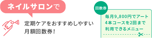 定期ケアをおすすめしやすい月額回数券！