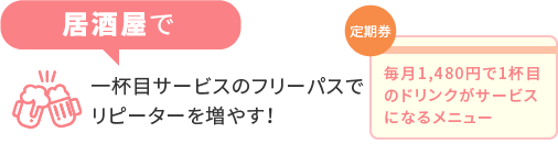 一杯目サービスのフリーパスでリピーターを増やす！